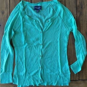 NWOT- American Eagle Outfitters Mint Cardigan with jewel buttons